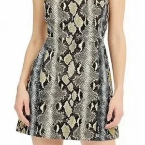 French Connection Snake Print Dress - Black and Cream